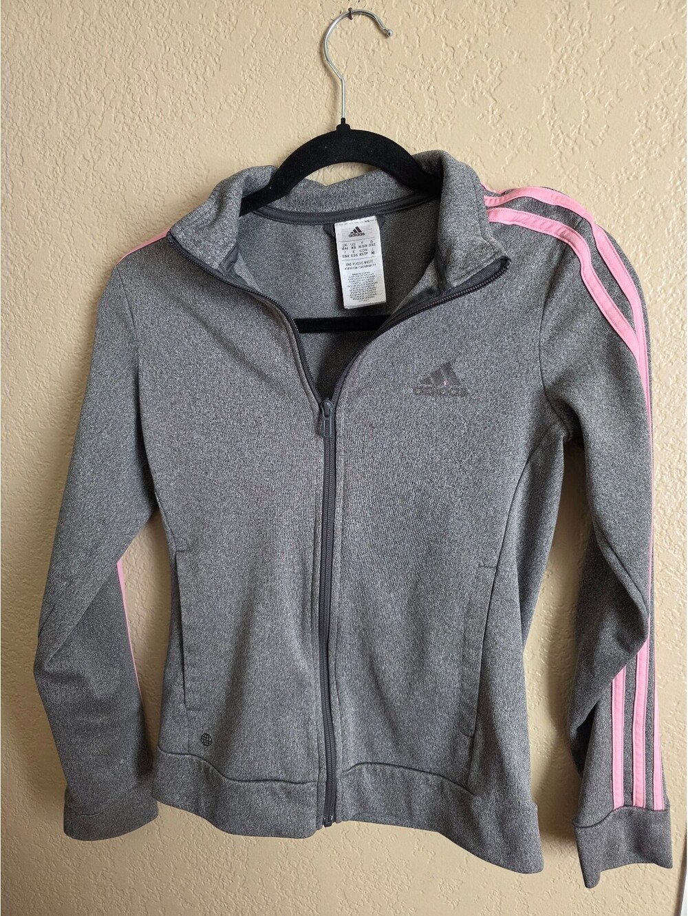 Adidas Women's Gray and Pink Track Jacket XS